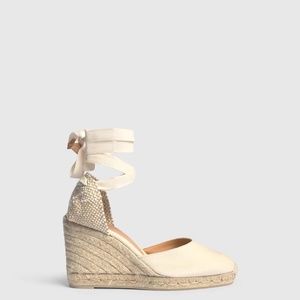 Castaner Carina Wedge Espadrille in Ivory.  Size 35.  New in Box